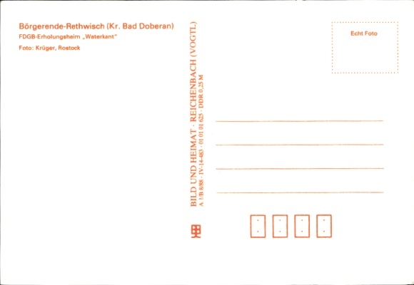 Postcard Börgerende Rethwisch on the Baltic Sea, FDGB recreation home Waterkant