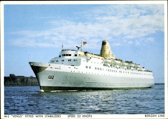 Ak stoomschip MS Jupiter, Bergen Line, stoomboot