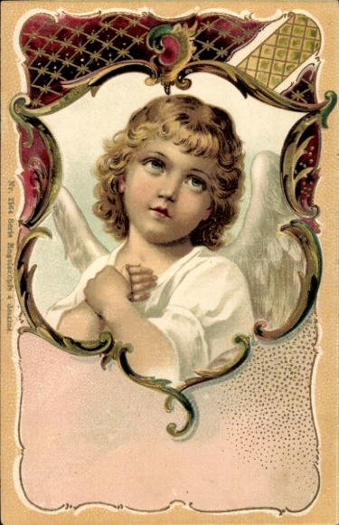 Postcard Dresden Oberpoyritz, angel with folded hands