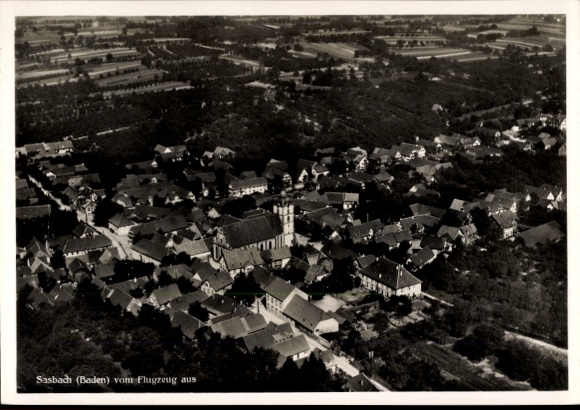 Postcard Sasbach am Kaiserstuhl, aerial photograph