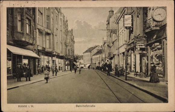 Postcard Hamm in Westphalia, Bahnhofstraße