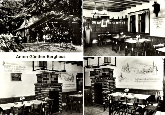 Kirchberg in Saxony, Anton Günther Berghaus, interior view, tables and chairs, rustic...