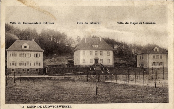 Postcard Ludwigswinkel in der Pfalz, Three Villas, Villa du Commandant, Villa du Général, Villa du Major
