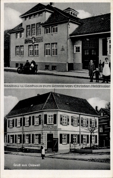 Ak Oßweil Ossweil Ludwigsburg in Württemberg, Saalbau Gasthaus zum Rössle