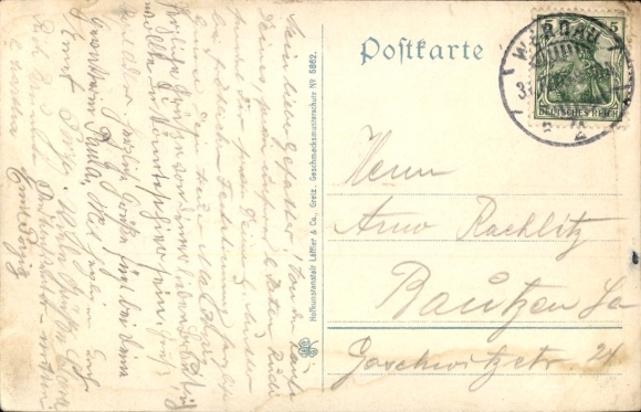 Postcard Werdau in Saxony, New Town Hall, Architecture, Black and White Image