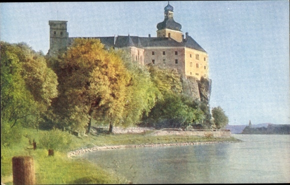 Ak Persenbeug Gottsdorf an der Donau Niederösterreich, Schloss Persenbeug, Donau, Natur, Wasser, 
