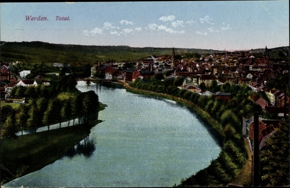 Postcard Werden Essen on the Ruhr, view over the city, panorama