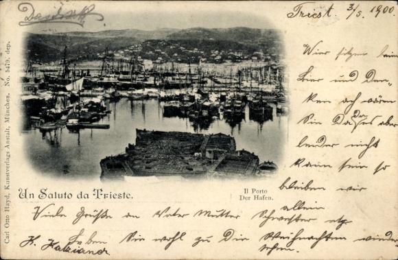 Ak Triest Trieste Friuli Venezia Giulia, Hafen