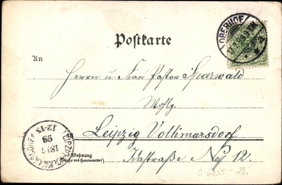 Chromo-Litho Oberhof in Thuringia, Hotel Thuringian Forest, train station, domain inn