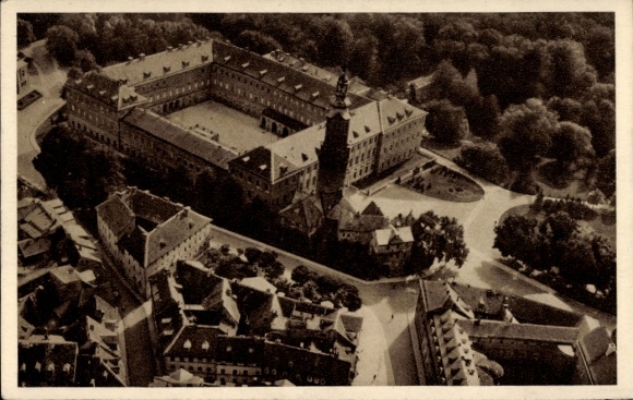 KP z papieru listowego Weimar w Turyngii, Pałac Wielkiego Księcia, widok z lotu ptaka, zdjęcie 156