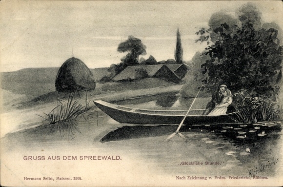 Artist Postcard Friedrichs, E., Greetings from the Spreewald, Happy Hour