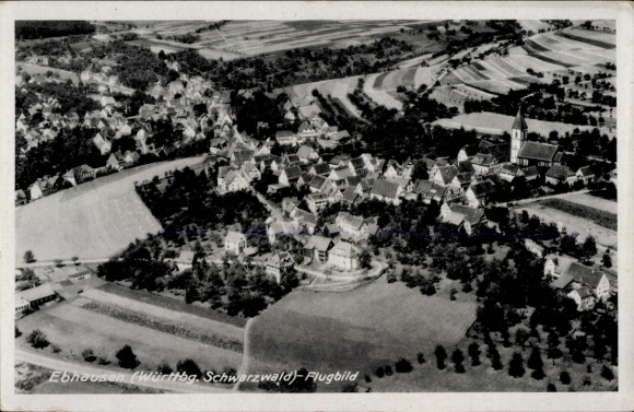 Postcard Ebhausen in the Black Forest Württemberg, aerial photograph