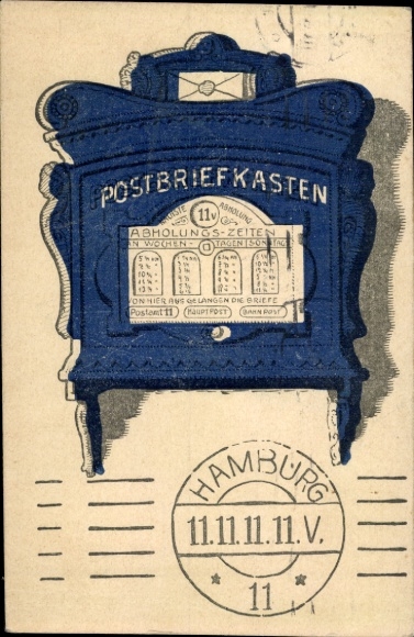 Ak Postbriefkasten, Jahreszahl 11. November 1911