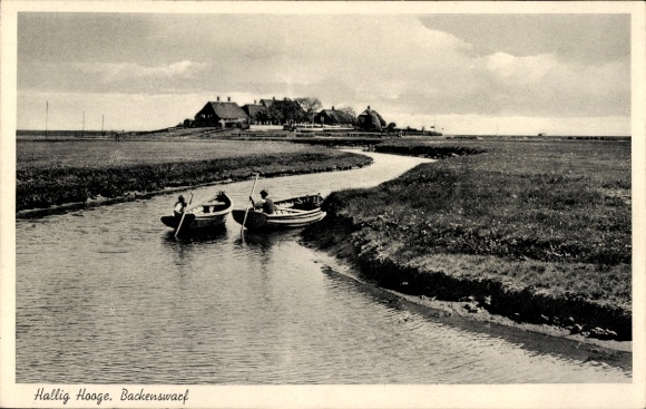 Postcard Hallig Hooge in North Friesland, Backenswarf