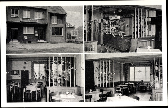 Postcard Wanne Eickel Herne in the Ruhr area, Gartenstadtschänke, Tulpenweg 2, interior view