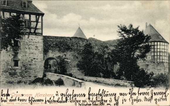 Postcard Breitenbach am Herzberg, Herzberg Castle
