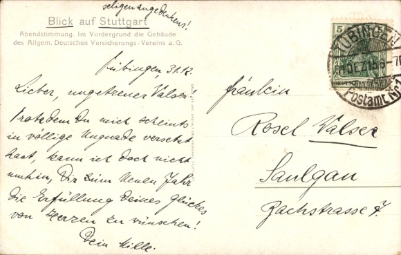 Artist Postcard Stuttgart in Württemberg, building of the Allgem. Deutsche Versicherungsgesellschaft