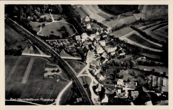 Postcard Bad Neustadt an der Saale Unterfranken, aerial photograph