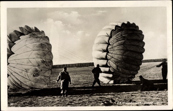 Ak Nach der Landung mit dem Fallschirm, Fallschirmspringer, Wehrmacht