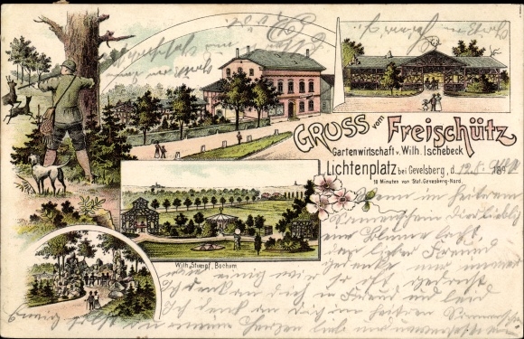 litho Gevelsberg in het Ruhrgebied, Gasthof Freischütz, Lichtenplatz