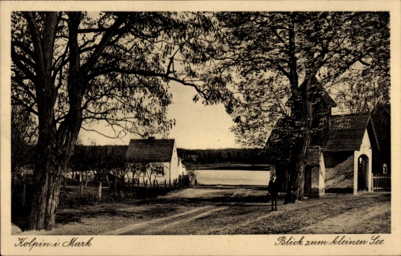 Postcard Colpin Kolpin Reichenwalde Brandenburg, landscape with trees, view of lake, building in the foreground
