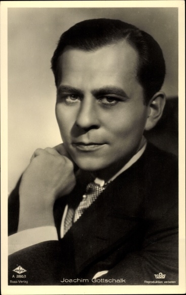 Postcard actor Joachim Gottschalk, portrait, Ross Verlag A 2895 1