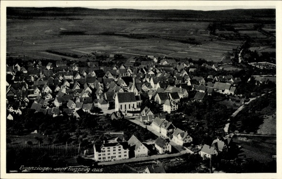 Postcard Ergenzingen Rottenburg am Neckar, aerial photograph