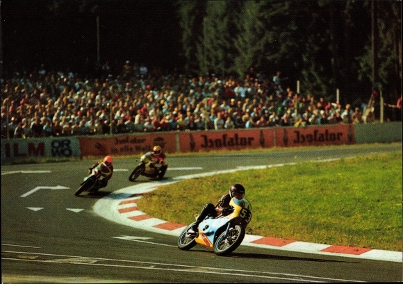 Ak Schleizer Dreieck Rennen, Die Waldkurve, Motorräder, Zuschauer