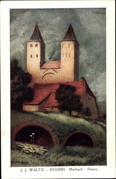 Artist PC Hansi Jean Jacques Waltz, Murbach Alsace Haut Rhin, church