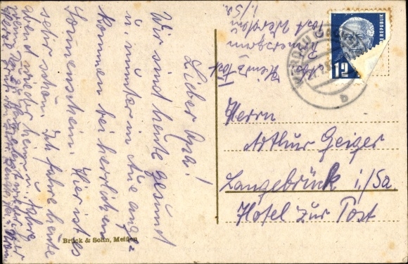 Postcard Aue in the Erzgebirge Saxony, Saxon community deaconess house