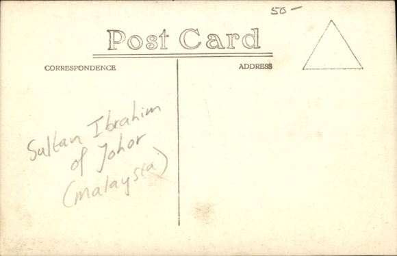 Photo Postcard Johor Malaysia, Sultan Ibrahim, killed tiger