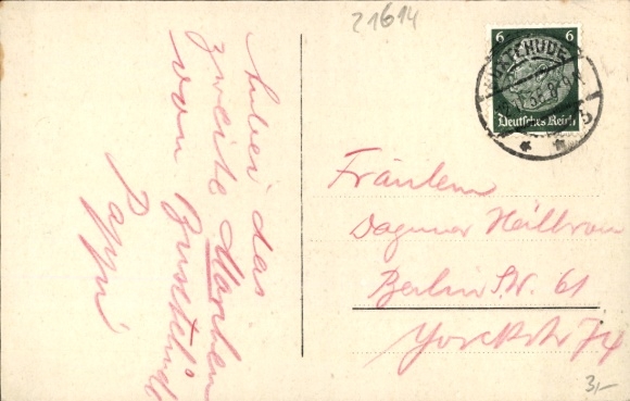 Postcard Buxtehude in Lower Saxony, illustration of race between hare and pig, funny text