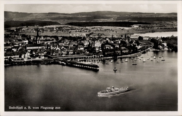 Ak Radolfzell am Bodensee, Fliegeraufnahme