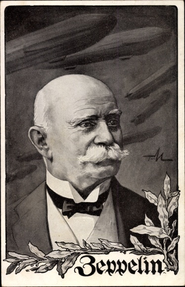 Artist PC Ferdinand Graf von Zeppelin, portrait, German Air Fleet Association