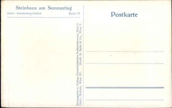 Postcard Steinhaus am Semmering Styria, partial view