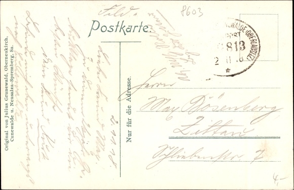 Ak Großpostwitz in Sachsen, panorama met rivier