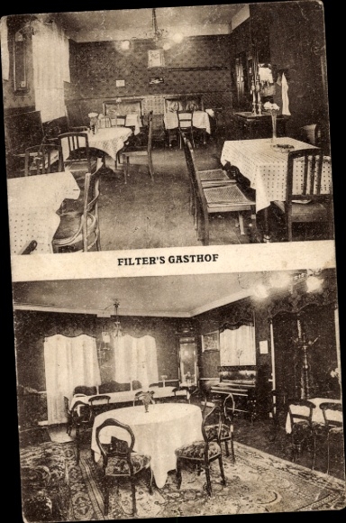 Postcard Hamburg Wandsbek Bergstedt, Filter´s Gasthof, interior view