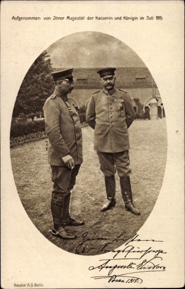 Ak Kaiser Wilhelm II., Generalfeldmarschall Paul von Hindenburg, Posen 1915