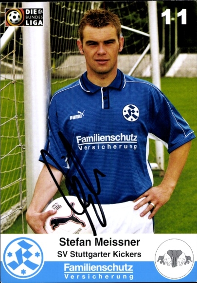 Autograph card footballer Stefan Meissner, SV Stuttgarter Kickers, autograph