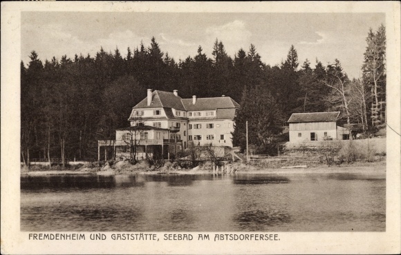 Ak Laufen Salzach im Berchtesgadener Land,Fremdenheim und Gaststätte am Abtsdorfer See,Inh. Kollmann