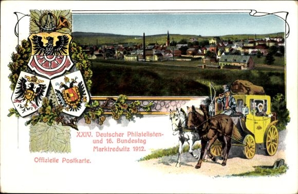 Privat-Ganzsache Bayern PP 27 C 39 01, 24. Deutscher Philatelistentag Marktredwitz 1912, SSt. B0.01