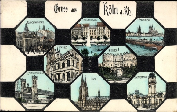 Picture PC Cologne on the Rhine, German Ring, Town Hall, Cathedral, Panorama