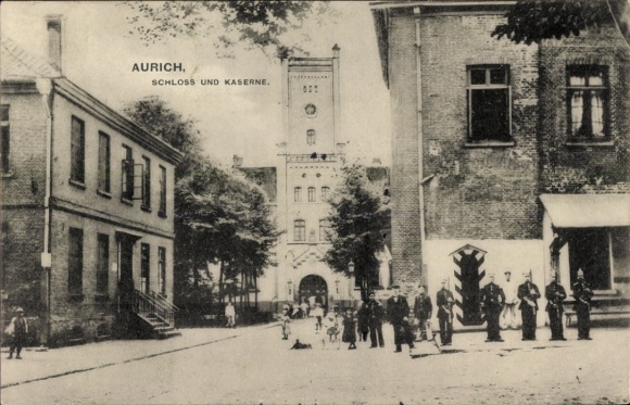 Ak Aurich in Ostfriesland, Schloss und Kaserne
