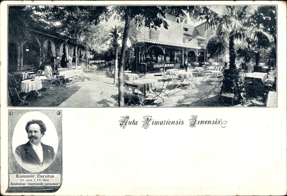 Studentika Postcard Jena in Thuringia, Aula Vimariensis Jenensis, Kämmer Carolus