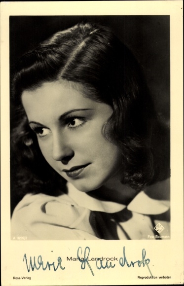 Ak Schauspielerin Maria Landrock, Portrait, UFA Film, Ross A 3209 2, Autogramm