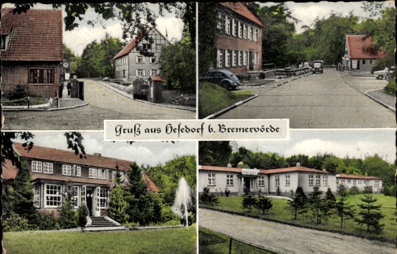 Postcard Hesedorf Bremervörde in Lower Saxony, town views