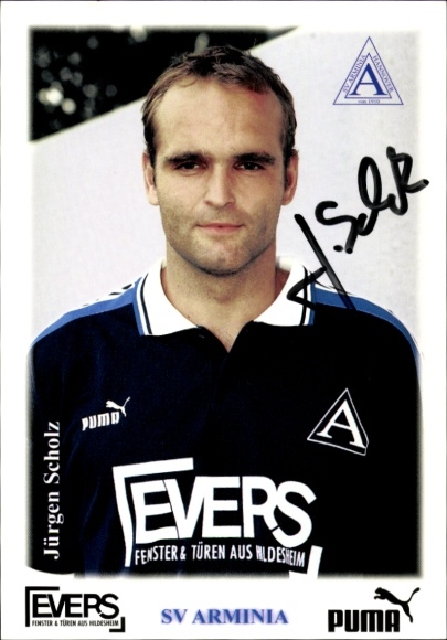 Autogrammkarte Fußballer Jürgen Scholz, SV Arminia Hannover, Autogramm