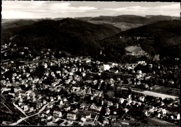 Postcard Jugenheim an der Bergstraße Hesse, aerial view of Bergstraße, Gasthaus Tannenberg