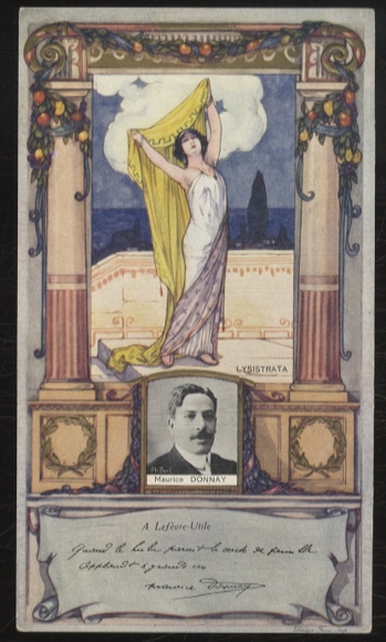 Merchant picture advertising card Lefevre-Utile Lu Art Nouveau, Maurice Donnay