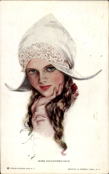 Artists Postcard Fisher, Harrison, Miss Knickerbocker